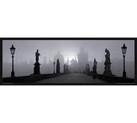 Póster en blanco y negro del Puente de Carlos en Praga, República Checa (97,5 x 34 cm, foto de Radim Sulc)