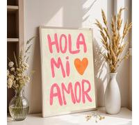 Póster en lienzo con frases eclécticas "Hola mi amor", impresiones artísticas minimalistas modernas, arte de pared para dormitorio, decoración del hogar, 30 x 42 cm