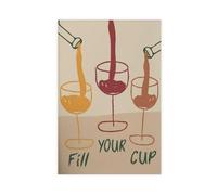 Póster en lienzo con texto en inglés "Fill Your Cup" (40 x 60 cm)