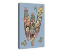 Póster en lienzo de Bangkok con diseño de mercado flotante de Tailandia, para decoración de pared, para sala de estar, dormitorio, 50 x 75 cm