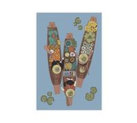 Póster en lienzo de Bangkok con diseño de mercado flotante de Tailandia, para decoración de pared, pinturas para sala de estar, dormitorio, 60 x 90 cm