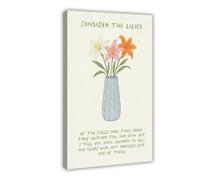 Póster en lienzo de Consider The Lilies para decoración de pared, pinturas para sala de estar, dormitorio, 40 x 60 cm