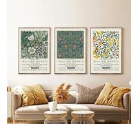 Póster en lienzo de la exposición de William Morris, pintura abstracta de flores, arte de pared nórdico, impresión de imagen para sala de estar, decoración del hogar, 70 x 100 cm, 3 piezas sin marco