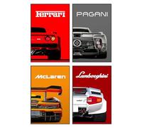 Póster en lienzo para pared, póster de Ferrari Lamborghini McLaren Pagani para hombre, cueva, habitación de niños, decoración estética, moderno coche deportivo clásico (8 x 12 pulgadas, sin marco,