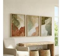 Póster en verde oliva, salvia y terracota, lienzos decorativos modernos para sala de estar, láminas minimalistas en tonos tierra (50x70cm/3 piezas sin marco).