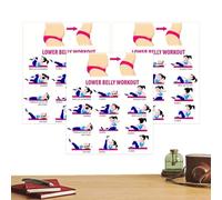 Póster Entrenamiento Abdominal Para Mujeres | 3 Piezas Guía de Ejercicios | Lámina Mural Moldeado Corporal - Para Mujeres Hombres Atletas Principiantes Hogar Oficina Gimnasio Estudio Salón