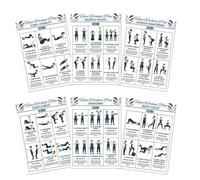 Poster Entrenamiento Mancuernas 25.4x20.3cm Set Posters - Guía Ejercicios Yoga Hoja Desafío Gimnasio Casa Tabla Pared Rutina Visual Fuerza Fitness Posters 6PCS