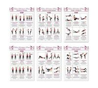 Poster Entrenamiento Mancuernas 25.4x20.3cm Set Posters - Guía Ejercicios Yoga Hoja Desafío Gimnasio Casa Tabla Pared Rutina Visual Fuerza Fitness Posters 6PCS