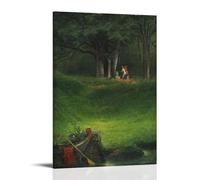 Póster estético de Paul Delaroche con texto en inglés "Ofrenda a Dios Pan" para habitación, arte de pared, lienzo moderno, decoración del hogar, decoración del hogar, arte de pared, impresiones para