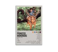 Póster estético de princesa Mononoke para decoración de habitación, póster artístico para dormitorio, sala de estar, paredes, 40 x 60 cm, estilo sin marco