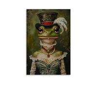 Póster estético vintage con retrato de rana nobleza para pared, decoración retro para sala de estar, lienzo, decoración de pared, impresión fotográfica, regalos para el hogar, decoración moderna, 20 x
