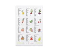 poster Family Seasonal Food Guide Poster, Heartwarming Canvas Art for Kitchen, Dining Nook, Montessori School Wall(Unframed,08x12inch(20x30cm))