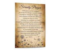 poster Farmhouse Serenity Prayer - Vintage Distressed Canvas Print, God Grant Me Quote, Rustic Christian Decor for Living Room, Bedroom, Healing Home Sanctuary(Unframed,08x12inch(20x30cm))