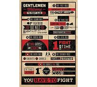 Póster Fight Club/El Club de la Lucha - Rules/Reglas (61cm x 91,5cm) + Embalaje para Regalo