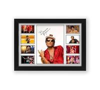 Póster firmado de Bruno Mars, edición limitada, regalo para fanáticos, mercancía coleccionable de recuerdo (sin marco, A3 (30 x 40 cm)