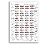 Póster firmado de la temporada 1950-2024 de los pilotos de Fórmula 1, imagen enmarcada con autógrafo, regalo de coches F1 (solo póster A4)