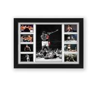 Póster firmado de Muhammad Ali, edición limitada, regalo para fanáticos, mercancía coleccionable de recuerdo (enmarcado A4 (30 x 21 cm)