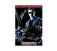 Póster firmado de Terminator 2 Judgement Day Schwarzenegger (1) póster en lienzo para decoración de pared, pinturas para sala de estar, dormitorio, decoración sin marco, 30 x 45 cm