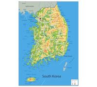 Póster físico de Corea del Sur, 23.3 x 16.5 pulgadas, papel laminado