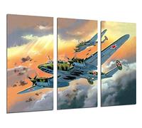 Poster Fotográfico Aviacion, Dibujos Aviones Antiguos, Aviones de Guerra Tamaño total: 97 x 62 cm XXL