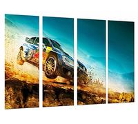 Poster Fotográfico Deporte Competicion Rally, Coche Azul Carrera Tamaño total: 131 x 62 cm XXL