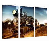 Poster Fotográfico Locomotora vintage, Tren Antiguo, vias Tamaño total: 97 x 62 cm XXL
