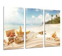Poster Fotográfico Paisaje Mensaje en una Botella de Amor, Estrellas de Mar, Playa, Mar Tamaño total: 97 x 62 cm XXL