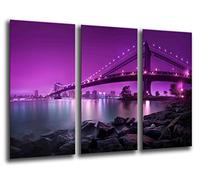 Poster Fotográfico Puente Ciudad Noche Tamaño total: 97 x 62 cm XXL