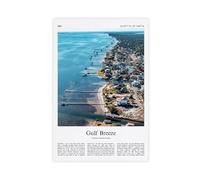 Póster fotográfico real de Gulf Breeze con impresión a color, diseño de la brisa del Golfo, regalo de viaje a Florida, impresión minimalista de ciudad, lienzo decorativo, sin marco, 40,6 x 61 cm