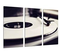 Poster Fotográfico Tocadiscos Vintage, Discos de Vinilo, Musica Tamaño total: 97 x 62 cm XXL