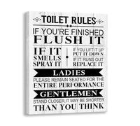 poster Funny Toilet Quote Canvas Print - Rustic Framed Bathroom Sign, Humorous Restroom Decor for Men, Women, Perfect Gag Gift for Any Home(Unframed,12x18inch(30x45cm))