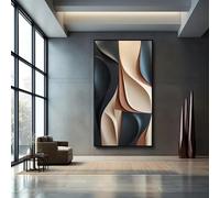 Póster geométrico impreso en lienzo para sala de estar, arte abstracto de pared, decoración moderna del hogar (50 x 100 cm (20 x 39 pulgadas))