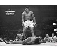 Póster gigante de papel de Muhammad Ali vs Sonny Liston de primera ronda, 140 x 100 cm