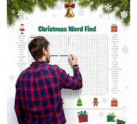 Póster gigante de pared de 36 x 24 con temática de Acción de Gracias y Navidad: Sopa de letras grande con temática de cosecha de otoño