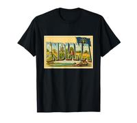 Póster gráfico de Viaje Retro Vintage con Letras de los años 50 de Indiana Camiseta
