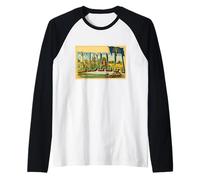 Póster gráfico de Viaje Retro Vintage con Letras de los años 50 de Indiana Camiseta Manga Raglan