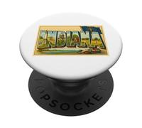 Póster gráfico de Viaje Retro Vintage con Letras de los años 50 de Indiana PopSockets PopGrip Adhesivo