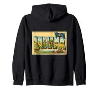 Póster gráfico de Viaje Retro Vintage con Letras de los años 50 de Indiana Sudadera con Capucha