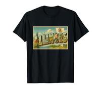 Póster gráfico de Viaje Retro Vintage de Illinois Chicago de los años 50 Camiseta