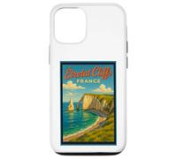 Póster gráfico de viaje vintage de los años 50 de Étretat Cliffs, Francia Carcasa para iPhone 12/12 Pro