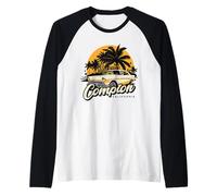 Póster gráfico retro de Compton City California Vibes CA Camiseta Manga Raglan