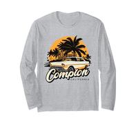 Póster gráfico retro de Compton City California Vibes CA Manga Larga