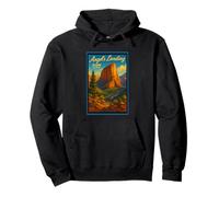 Póster gráfico retro vintage de Angels Landing Utah UT Zion Sudadera con Capucha