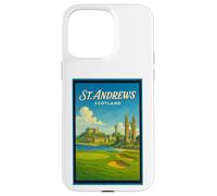 Póster gráfico vintage de los años 50 de St Andrews City, Escocia, Reino Unido Carcasa para iPhone 15 Pro Max