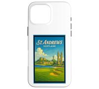 Póster gráfico vintage de los años 50 de St Andrews City, Escocia, Reino Unido Carcasa para iPhone 16 Pro Max