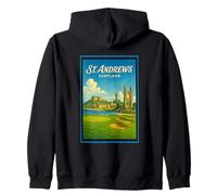 Póster gráfico vintage de los años 50 de St Andrews City, Escocia, Reino Unido Sudadera con Capucha