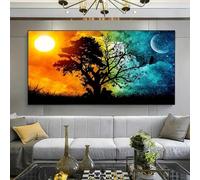 Póster grande en lienzo, impresiones en lienzo Gi grande, arte moderno, árbol de fantasía, regalo para dormitorio, sala de estar, pasillo, arte de pared, decoración de pared, 60 x 120 cm, sin