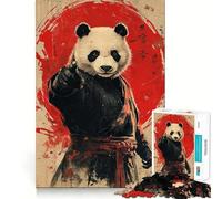Póster Guerrero Panda, Rompecabezas de 1000 Piezas para Adultos, Regalos, Mejora de la Memoria, Tiempo Libre, Arte de Pared de Corte preciso, Decoración (38x52cm)