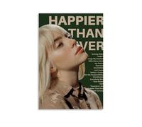 Póster Happier Than Ever de Billie EilishClassic Personajes Actor Cantante Póster Celebrity Poster Famous Athlete Poster Home Canvas Painting Oil Painting Signature Poster Decoración del Hogar 30 x 45