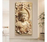 Póster hindú religioso antiguo de Buda, arte mural moderno para decoración del hogar, impresión en lienzo, cuadros para decoración de interiores (55 x 110 cm/marco interno).